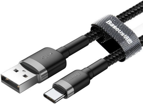 KABEL USB-A / USB-C Baseus Cafule CATKLF-UG1 300cm 2A QC 3.0 CZARNO-SZARY W NYLONOWYM OPLOCIE KABEL USB-A / USB-C Baseus Cafule CATKLF-UG1 300cm 2A QC 3.0 CZARNO-SZARY W NYLONOWYM OPLOCIE