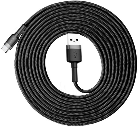 KABEL USB-A / USB-C Baseus Cafule CATKLF-UG1 300cm 2A QC 3.0 CZARNO-SZARY W NYLONOWYM OPLOCIE KABEL USB-A / USB-C Baseus Cafule CATKLF-UG1 300cm 2A QC 3.0 CZARNO-SZARY W NYLONOWYM OPLOCIE