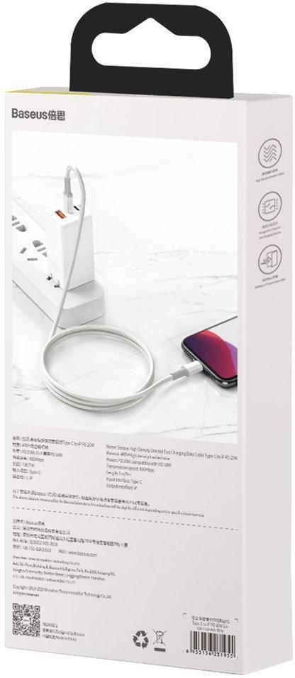 KABEL USB-C / Lightning iPhone Baseus Cafule CATLGD-A02 2m 20W PD Quick Charging BIAŁY W OPLOCIE KABEL USB-C / Lightning iPhone Baseus Cafule CATLGD-A02 2m 20W PD Quick Charging BIAŁY W OPLOCIE