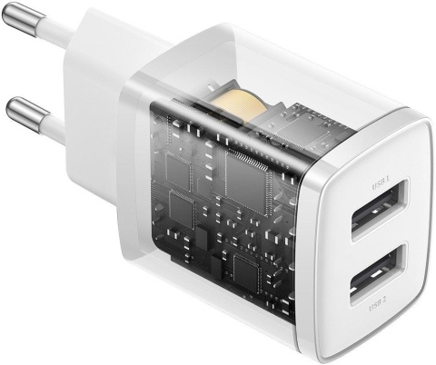 ŁADOWARKA SIECIOWA Baseus Compact Charger CCXJ010202 10.5W 2x USB-A BIAŁA ŁADOWARKA SIECIOWA Baseus Compact Charger CCXJ010202 10.5W 2x USB-A BIAŁA