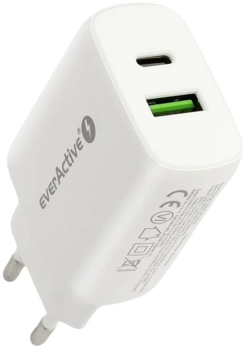 ŁADOWARKA SIECIOWA everActive SC-370Q 25W 1xUSB-C 1xUSB-A PD PPS ŁADOWARKA SIECIOWA everActive SC-370Q 25W 1xUSB-C 1xUSB-A PD PPS