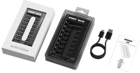 Ładowarka do akumulatorów cylindrycznych Li-ion 1,5V / Ni-MH AA / AAA Xtar BC8 Ładowarka do akumulatorów cylindrycznych Li-ion 1,5V / Ni-MH AA / AAA Xtar BC8
