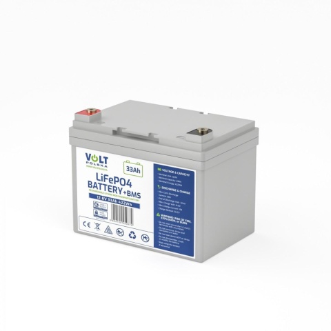 AKUMULATOR VOLT POLSKA LITOWO-ŻELAZOWO-FOSFORANOWY LiFePO4 12V 33Ah 30A AKUMULATOR VOLT POLSKA LITOWO-ŻELAZOWO-FOSFORANOWY LiFePO4 12V 33Ah 30A