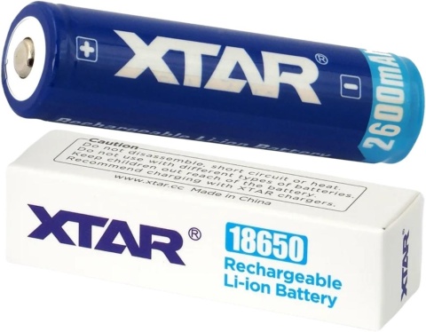 Akumulator 18650 Li-Ion 3,7V Xtar 2600mAh (1 szt.) z zabezpieczeniem Akumulator 18650 Li-Ion 3,7V Xtar 2600mAh (1 szt.) z zabezpieczeniem