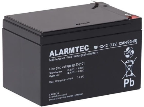 Akumulator AGM ALARMTEC serii BP 12V 12Ah Akumulator AGM ALARMTEC serii BP 12V 12Ah