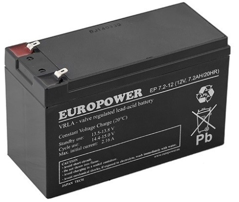 Akumulator AGM EUROPOWER serii EP 12V 7,2Ah Akumulator AGM EUROPOWER serii EP 12V 7,2Ah