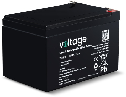 Akumulator AGM Voltage 12V 12Ah VE12-12 (Żywotność 6-9 lat) Akumulator AGM Voltage 12V 12Ah VE12-12 (Żywotność 6-9 lat)