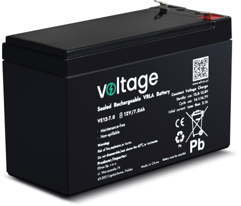 Akumulator AGM Voltage 12V 7Ah VE12-7.0 (Żywotność 6-9 lat) Akumulator AGM Voltage 12V 7Ah VE12-7.0 (Żywotność 6-9 lat)