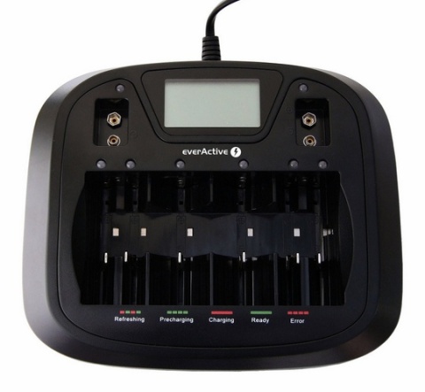 Ładowarka procesorowa do akumulatorków AA / AAA / C / D / 6F22 / 9V everActive NC-900U Ładowarka procesorowa do akumulatorków AA / AAA / C / D / 6F22 / 9V everActive NC-900U