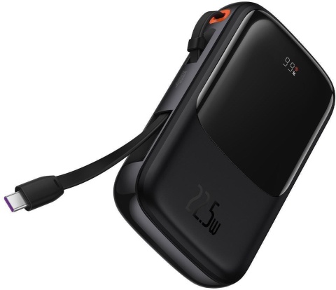 Powerbank Baseus Qpow Digital Display PPQD060101 10000mAh 22,5W PD QC 3.0 1x USB-A 2x USB-C + KABEL Powerbank Baseus Qpow Digital Display PPQD060101 10000mAh 22,5W PD QC 3.0 1x USB-A 2x USB-C + KABEL