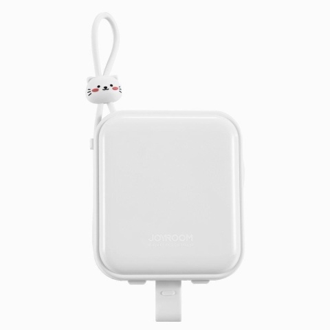 Powerbank Joyroom Cutie Series JR-L008 10000mAh 22.5W PD QC z kablami 1x USB-A 1x USB-C biały Powerbank Joyroom Cutie Series JR-L008 10000mAh 22.5W PD QC z kablami 1x USB-A 1x USB-C biały
