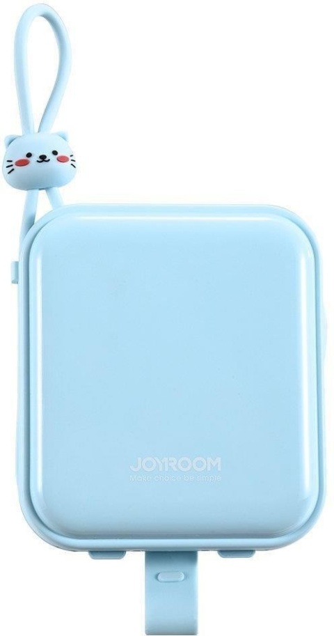 Powerbank Joyroom Cutie Series JR-L008 10000mAh 22.5W PD QC z kablami 1x USB-A 1x USB-C niebieski Powerbank Joyroom Cutie Series JR-L008 10000mAh 22.5W PD QC z kablami 1x USB-A 1x USB-C niebieski