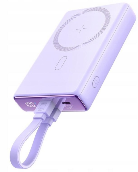Powerbank Joyroom JR-PBM01 10000mAh 20W 1x USB-C 2x Lightning fioletowy + kabel Powerbank Joyroom JR-PBM01 10000mAh 20W 1x USB-C 2x Lightning fioletowy + kabel
