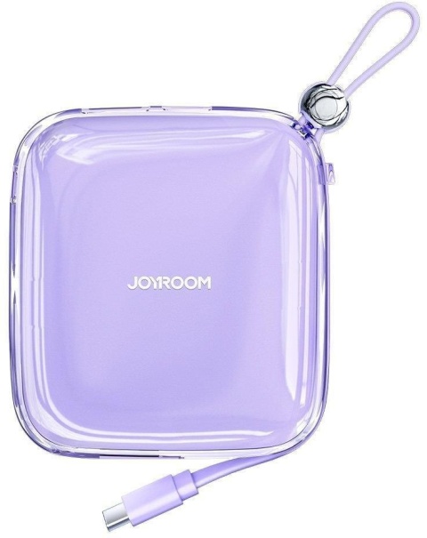 Powerbank Joyroom Jelly Series JR-L002 10000mAh 22.5W PD QC z kablem 1x USB-A 1x USB-C fioletowy Powerbank Joyroom Jelly Series JR-L002 10000mAh 22.5W PD QC z kablem 1x USB-A 1x USB-C fioletowy