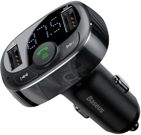TRANSMITER FM ŁADOWARKA SAMOCHODOWA Baseus Enjoy S-09A 3.4A 2x USB-A microSD BT 4.2 TRANSMITER FM ŁADOWARKA SAMOCHODOWA Baseus Enjoy S-09A 3.4A 2x USB-A microSD BT 4.2