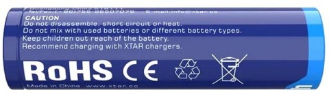 Akumulator 18650 Li-Ion 3,6V Xtar 3300mAh (1 szt.) z zabezpieczeniem Akumulator 18650 Li-Ion 3,6V Xtar 3300mAh (1 szt.) z zabezpieczeniem