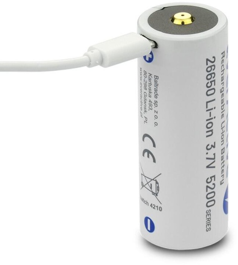 Akumulator 26650 Li-Ion 3,7V everActive 5200mAh micro USB (1 szt.) z zabezpieczeniem Akumulator 26650 Li-Ion 3,7V everActive 5200mAh micro USB (1 szt.) z zabezpieczeniem