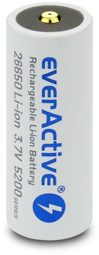 Akumulator 26650 Li-Ion 3,7V everActive 5200mAh micro USB (1 szt.) z zabezpieczeniem Akumulator 26650 Li-Ion 3,7V everActive 5200mAh micro USB (1 szt.) z zabezpieczeniem