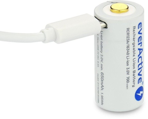 Akumulatorek 16340 / R-CR123 3V everActive 700mAh (1 szt.) z zabezpieczeniem Akumulatorek 16340 / R-CR123 3V everActive 700mAh (1 szt.) z zabezpieczeniem