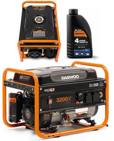 ZESTAW AGREGAT PRĄDOTWÓRCZY DAEWOO GDA 3500 3.2kW + GENERATOR OIL SAE 10W-30 DWO 600 ZESTAW AGREGAT PRĄDOTWÓRCZY DAEWOO GDA 3500 3.2kW + GENERATOR OIL SAE 10W-30 DWO 600
