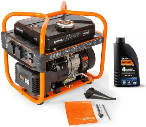 ZESTAW AGREGAT PRĄDOTWÓRCZY INWERTOROWY DAEWOO GDA 2500i 2.0kW + GENERATOR OIL SAE 10W-30 DWO 600 ZESTAW AGREGAT PRĄDOTWÓRCZY INWERTOROWY DAEWOO GDA 2500i 2.0kW + GENERATOR OIL SAE 10W-30 DWO 600