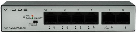 Switch PoE 4 portowy VIDOS ONE PS 42/60 Switch PoE 4 portowy VIDOS ONE PS 42/60