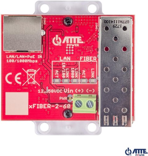 Gigabitowy media konwerter Ethernet ATTE xFIBER‑2‑60 Gigabitowy media konwerter Ethernet ATTE xFIBER‑2‑60