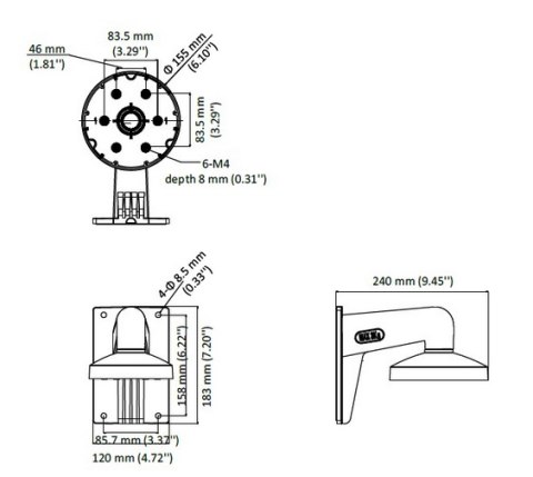 UCHWYT ŚCIENNY HIKVISION DS-1273ZJ-155