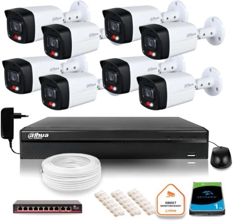 ZESTAW 8 Kamery IP Dahua 8mpx IPC-HFW1839TC-A-IL-0280B-S6 + DYSK 1TB ZESTAW 8 Kamery IP Dahua 8mpx IPC-HFW1839TC-A-IL-0280B-S6 + DYSK 1TB