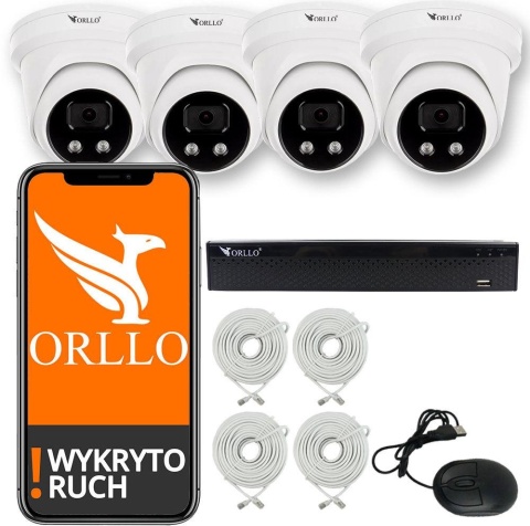 Zestaw Monitoringu 4 Kamery PoE ORLLO ECO DOME Zestaw Monitoringu 4 Kamery PoE ORLLO ECO DOME