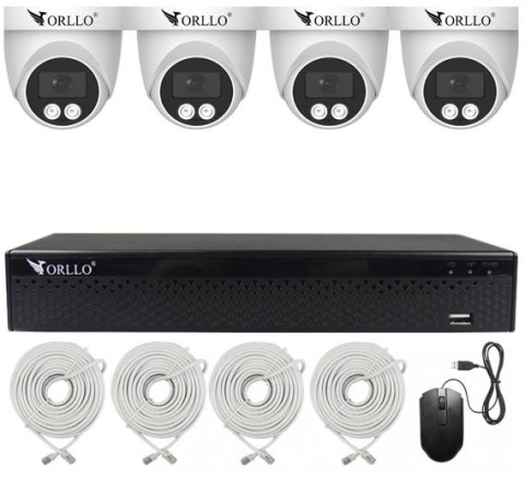 Zestaw Monitoringu 4 Kamery PoE ORLLO ECO DOME Zestaw Monitoringu 4 Kamery PoE ORLLO ECO DOME