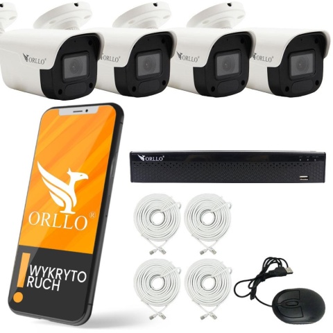 Zestaw Monitoringu 4 Kamery Zewnętrzne PoE ORLLO ECO BULLET Zestaw Monitoringu 4 Kamery Zewnętrzne PoE ORLLO ECO BULLET