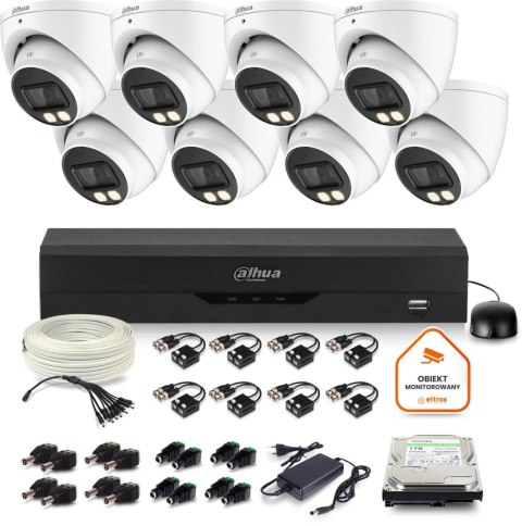 Zestaw monitoringu Dahua 8x kamera kopułkowa HAC-HDW1500T-IL-A-0280B-S2 1TB IR 40m 51mp Zestaw monitoringu Dahua 8x kamera kopułkowa HAC-HDW1500T-IL-A-0280B-S2 1TB IR 40m 51mp