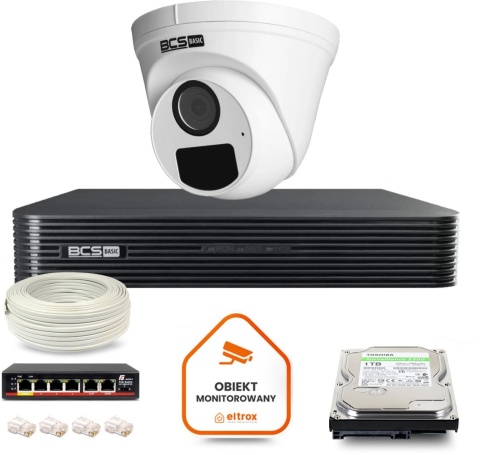 Zestaw monitoringu IP BCS Basic 1x Kamera BCS-B-EIP15FR3(2.0) Rejestrator z dyskiem 1TB Zestaw monitoringu IP BCS Basic 1x Kamera BCS-B-EIP15FR3(2.0) Rejestrator z dyskiem 1TB
