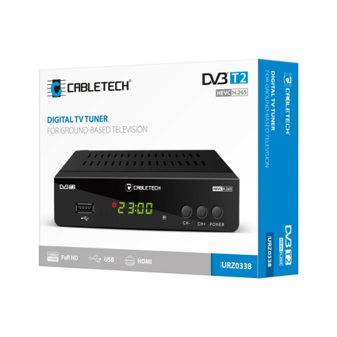 Dekoder Tuner TV naziemnej DVB-T2 Full HD H.265 HEVC USB HDMI