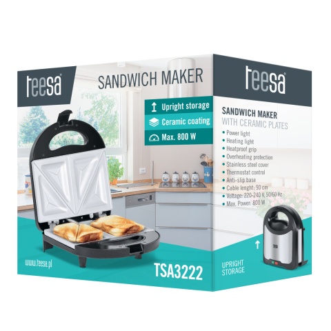 Opiekacz do kanapek tosty grzanki szybki 800W Teesa