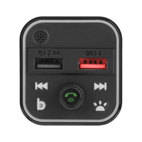 Transmiter FM Bluetooth 5.3 2xUSB SD ładowarka QC Peiying