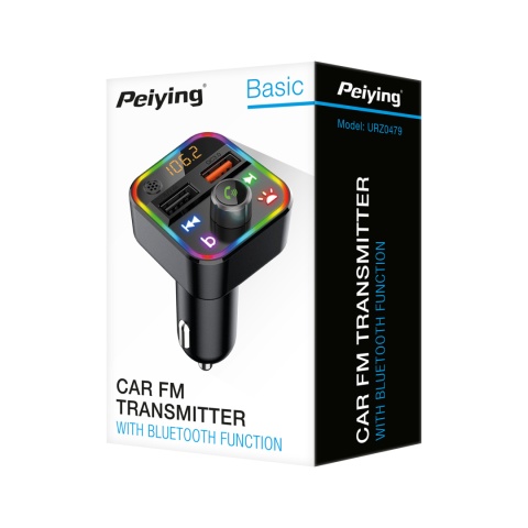 Transmiter FM Bluetooth 5.3 2xUSB SD ładowarka QC Peiying