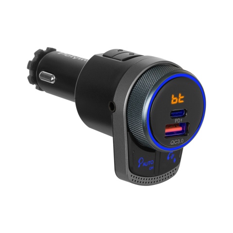 Transmiter FM Bluetooth USB-C AUX ładowarka PD QC