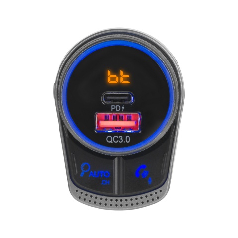 Transmiter FM Bluetooth USB-C AUX ładowarka PD QC