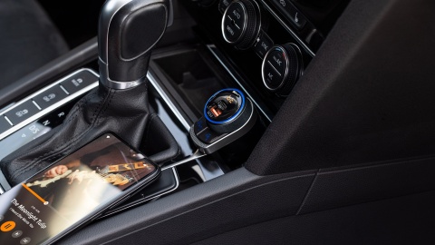 Transmiter FM Bluetooth USB-C AUX ładowarka PD QC