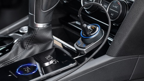 Transmiter FM Bluetooth USB-C AUX ładowarka PD QC