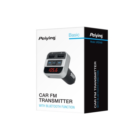 Transmiter FM Peiying BT 2xUSB ładowarka Bluetooth 12 - 24 V AUX Transmiter FM Peiying BT 2xUSB ładowarka Bluetooth 12 - 24 V AUX