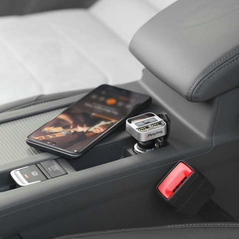 Transmiter FM Peiying BT 2xUSB ładowarka Bluetooth 12 - 24 V AUX Transmiter FM Peiying BT 2xUSB ładowarka Bluetooth 12 - 24 V AUX