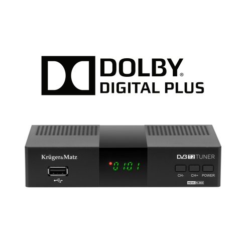Tuner DVB-T2 H.265 HEVC Kruger&Matz HDMI SCART PVR EPG USB dekoder