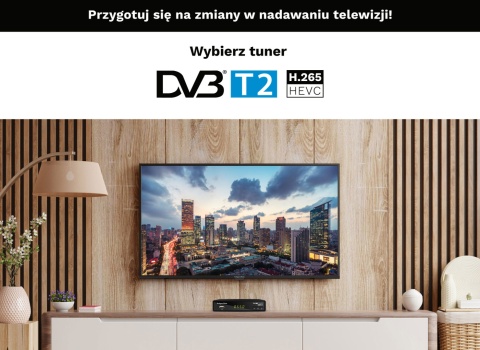 Tuner DVB-T2 KrugerMatz H.265 HEVC dekoder KM0550B Tuner DVB-T2 KrugerMatz H.265 HEVC dekoder KM0550B