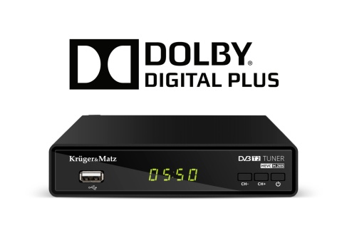 Tuner DVB-T2 KrugerMatz H.265 HEVC dekoder KM0550B Tuner DVB-T2 KrugerMatz H.265 HEVC dekoder KM0550B