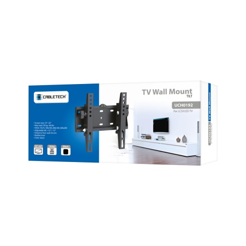 Uchwyt TV do telwizora 23"-42" Cabletech poziomica +12° ~ -12 stalowy