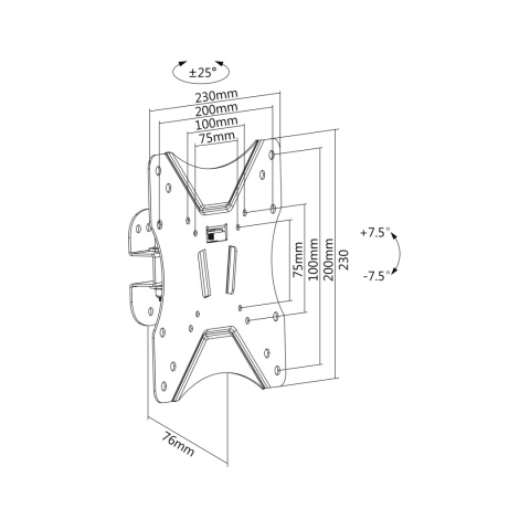 Uchwyt do ściany czarny max 25kg 23"-42" Cabletech