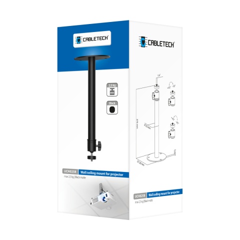 Uchwyt do ściany/sufitu ruchomy do projektora max 2,5kg Cabletech